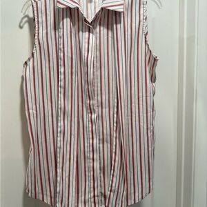 Philosophy Red and White Striped Men's Sleeveless Shirt